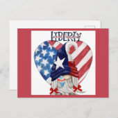 Happy 4th of July Schattigee Gnome Liberty Cupcake Briefkaart (Voorkant / Achterkant)
