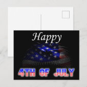 Happy 4th of July Sterren Strepen Vuurwerk Display Briefkaart (Voorkant / Achterkant)