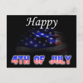 Happy 4th of July Sterren Strepen Vuurwerk Display Briefkaart (Voorkant)