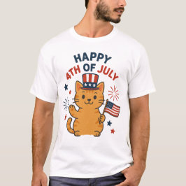 Happy 4th of July T-Shirt voor katten – Schattigee