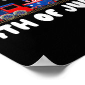 Happy 4th of July Train Amerikaanse vlag Onafhanke Poster (Hoek)