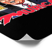 Happy 4th of July Trump Amerikaanse vlag Amerika T Poster (Hoek)