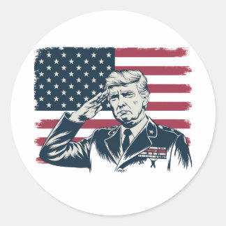 Happy 4th of July Trump Amerikaanse vlag Ronde Sticker