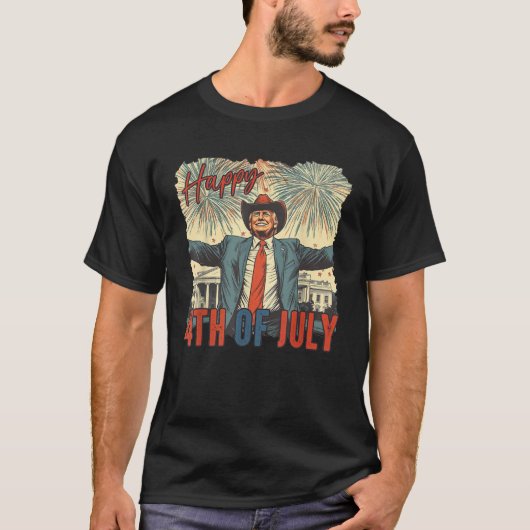 Happy 4th Of July Trump Independence Day  T-shirt (Voorkant)