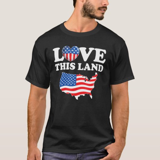 Happy 4th Of July US Flag Patriotic American Map T-shirt (Voorkant)