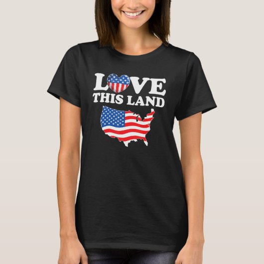 Happy 4th Of July US Flag Patriotic American Map T-shirt (Voorkant)