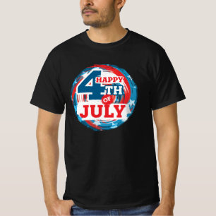 Happy 4th of July - USA flag Color T-shirt