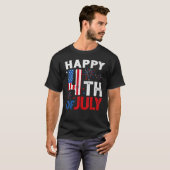 Happy 4th Of July USA Flag Fireworks Firecrackers  T-shirt (Voorkant volledig)
