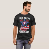 Happy 4th Of July USA saying god bless america T-shirt (Voorkant volledig)