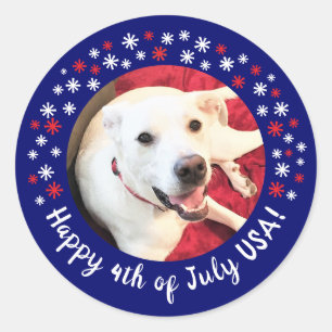 Happy 4th of July Verenigde Staten Grappige Lachen Ronde Sticker