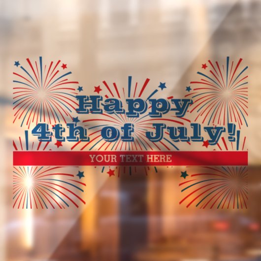 Happy 4th of July vuurwerk feest gewoonte Raamsticker (Vel 2)