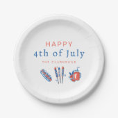Happy 4th of July Vuurwerkpapier Bord (Voorkant)