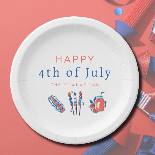 Happy 4th of July Vuurwerkpapier Bord