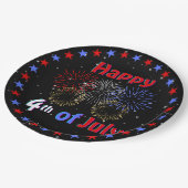 Happy 4th of July Vuurwerkster Papieren Bordje (Gekanteld)