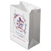 Happy 4th of July Wedding Congratulations Custom Medium Cadeauzakje (Voorkant Gekanteld)