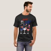 Happy 4th Of July Wine Glass US American Flag  Dri T-shirt (Voorkant volledig)