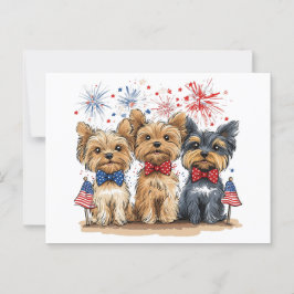 Happy 4th of July Yorkshire Terriër Honden Briefkaart