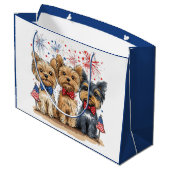 Happy 4th of July Yorkshire Terriër Honden Groot Cadeauzakje (Achterkant Gekanteld)
