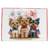 Happy 4th of July Yorkshire Terriër Honden Groot Cadeauzakje (Achterkant)