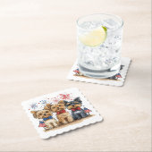 Happy 4th of July Yorkshire Terriër Honden Kartonnen Onderzetters (Insitu)