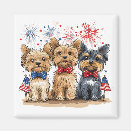 Happy 4th of July Yorkshire Terriër Honden Magneet