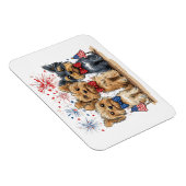 Happy 4th of July Yorkshire Terriër Honden Magneet (Rechterzijde)