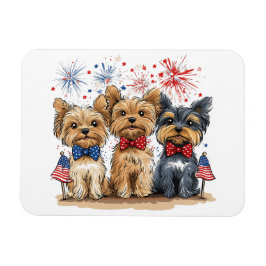 Happy 4th of July Yorkshire Terriër Honden Magneet
