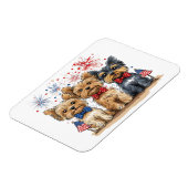 Happy 4th of July Yorkshire Terriër Honden Magneet (Linkerzijde)