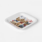 Happy 4th of July Yorkshire Terriër Honden Papieren Bordje (Gebogen)