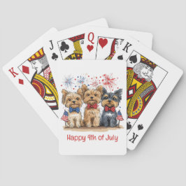 Happy 4th of July Yorkshire Terriër Honden Pokerkaarten