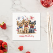 Happy 4th of July Yorkshire Terriër Honden Servet (Insitu)