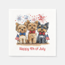 Happy 4th of July Yorkshire Terriër Honden Servet
