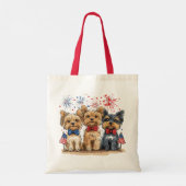 Happy 4th of July Yorkshire Terriër Honden Tote Bag (Achterkant)