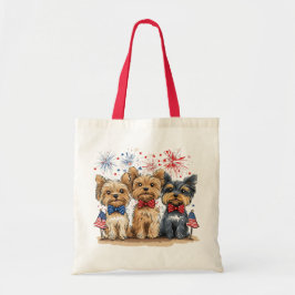 Happy 4th of July Yorkshire Terriër Honden Tote Bag
