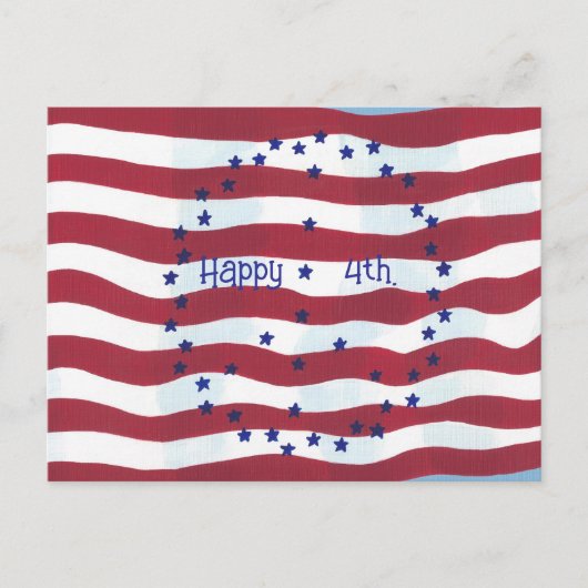 Happy 4th op Briefkaarten van de Vredesvlag (Voorkant)