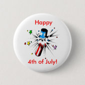 Happy 4th ronde button 5,7 cm (Voorkant)