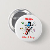 Happy 4th ronde button 5,7 cm (Voorkant /achterkant)
