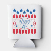 Happy 4th Stars en Stripes ID138 Blikjeskoeler (Achterkant)