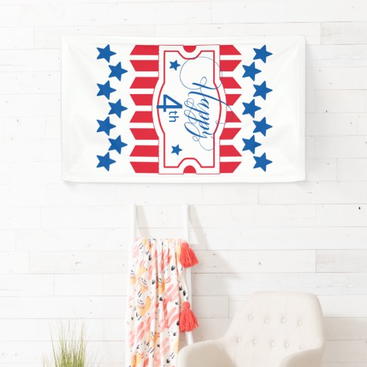 Happy 4th Stars en Stripes ID138 Spandoek (Insitu)