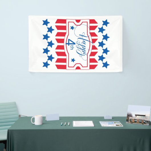 Happy 4th Stars en Stripes ID138 Spandoek (Beurs)