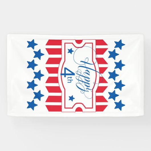 Happy 4th Stars en Stripes ID138 Spandoek (Horizontaal)