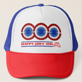 HAPPY 4TH USA STIJL TRUCKER PET