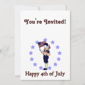 Happy 4th van juli Art Invitation Sjabloon Kaart (Voorkant)