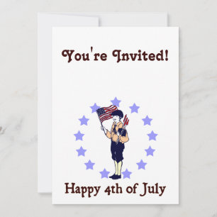 Happy 4th van juli  Art Invitation Sjabloon Kaart