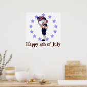 Happy 4th van juli Art Poster (Keuken)