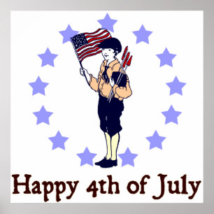 Happy 4th van juli Art Poster