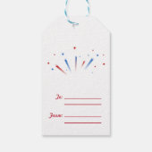 Happy 4th van juli Cadeau Label (Rood/Blauw Gradië Cadeaulabel (Achterkant)
