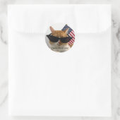 Happy 4th van juli Cool Cat met Flag Sticker (Tas)