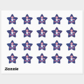 Happy 4th van juli Leuke Waterverf Gnomen Blue Ster Sticker (Vel)