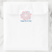 Happy 4th van juli Onafhankelijkheidsdag feest sti Vierkante Sticker (Tas)